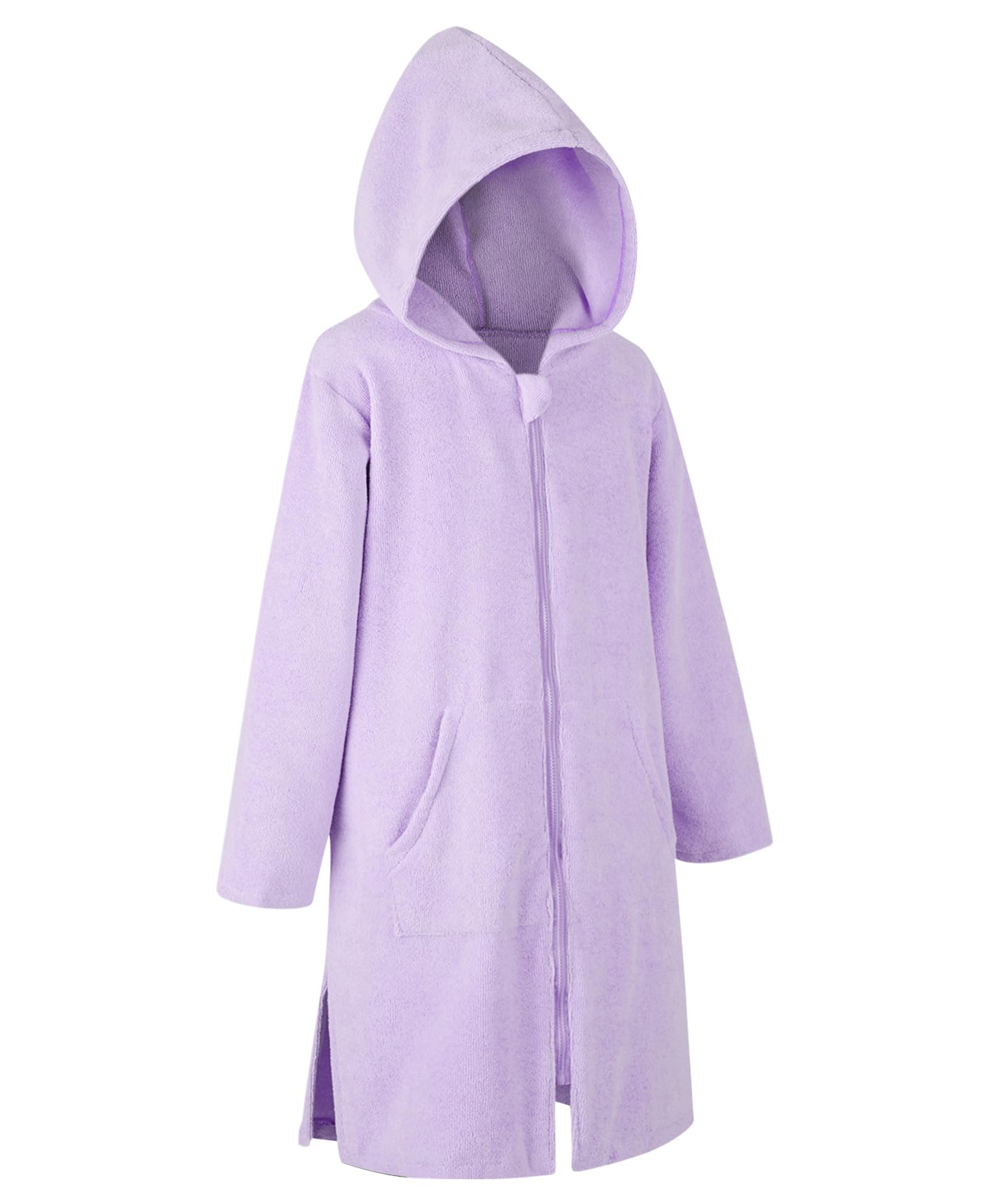 MissShorthair Kapuzenhandtuch für Kinder, Reißverschluss, Strandtuch, Bademantel, Bademantel, Bademantel, Bademantel, Bademantel, Bademantel, Poncho
