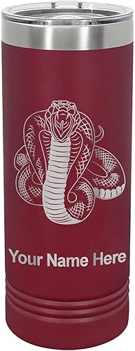 Miniatura 5 de LaserGram 22oz Vacuum Insulated Skinny Tumbler, Cobra Snake, Personalized Engraving Included (Stainless)