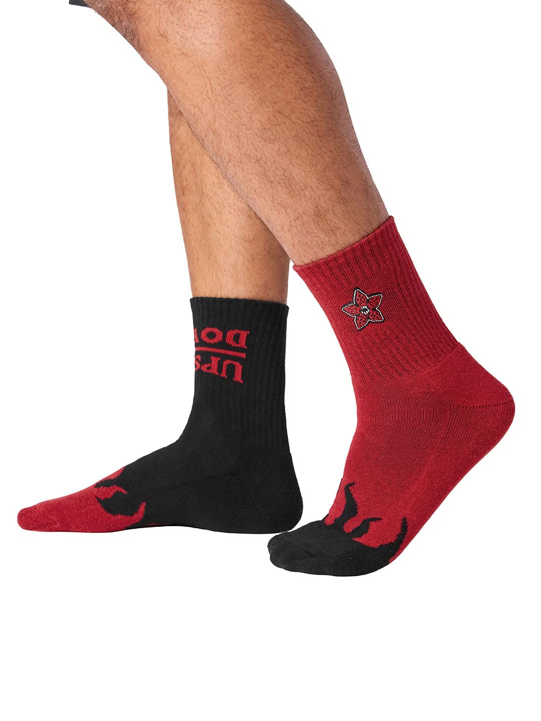 Stranger Things: Upside Down Socks | Premium Cotton Blend Crew Length Graphic Footwear for Men & Women | Retro 80s Sci-Fi Inspired - Free Size-image-2