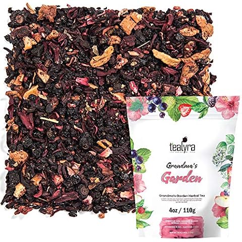Tealyra - Grandma's Garden Berry - Fruit Tea Blend - Hibiscus and Berries Based Herbal Loose Leaf Tea - Vitamines Rich - Caffeine-Free - Hot and Iced Tea - 110g (4-ounce) Cover