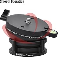 Vista 5 de SUNWAYFOTO LB-75R 360 Base de nivelación panorámica Cabezal de trípode 33 lbs (15kg) Capacidad de carga