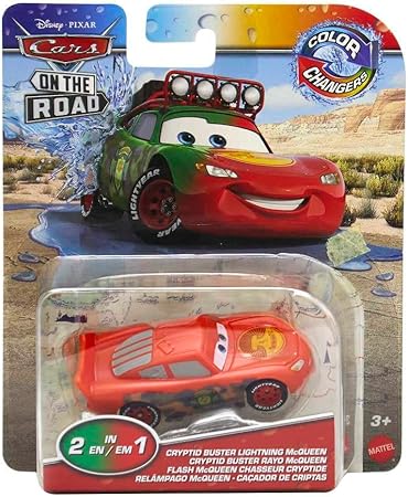 Disney Cars Cryptid Buster Lightning McQueen Color Changers - On The Road Series - Changes Red to Green