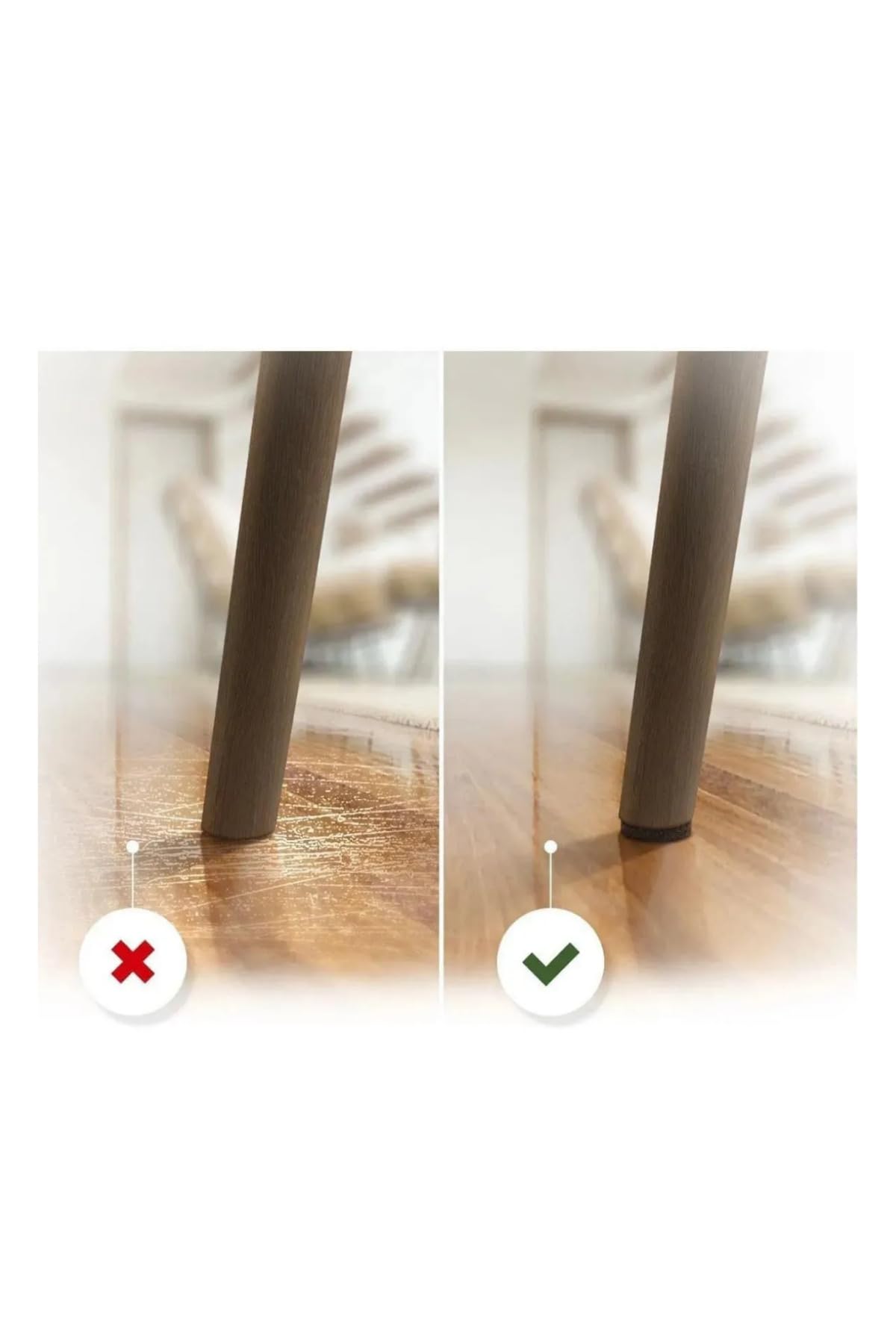 Siyah Keçe 32 Adet 2,5 X 2,5 Cm Kare Yapışkanlı Sandalye, Masa, Koltuk Altı Parke Koruma Keçesi