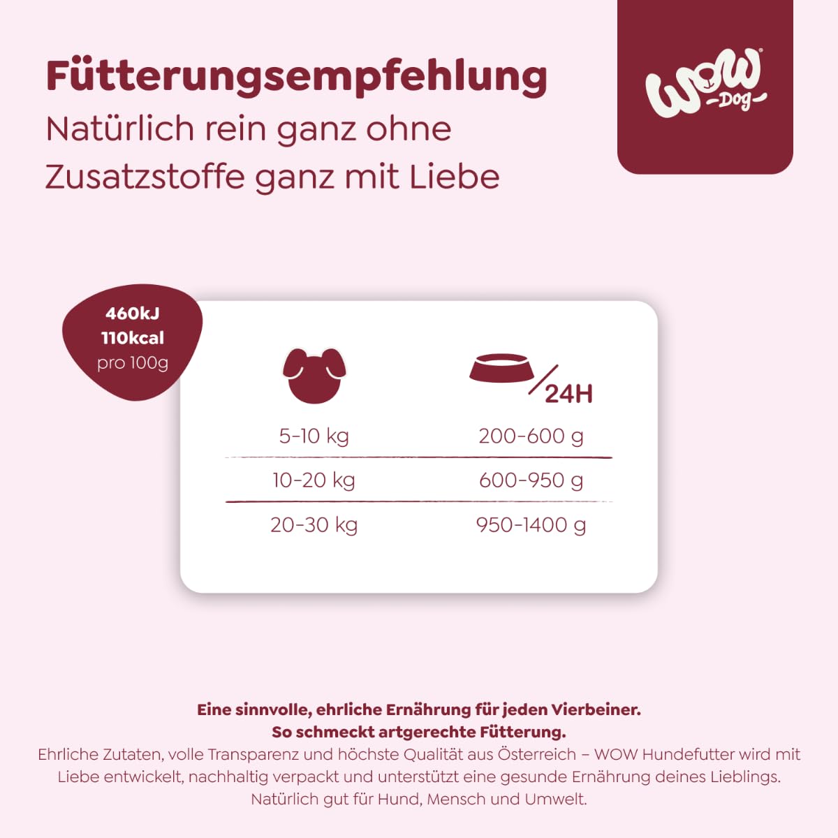 WOW Dog Hunde-Nassfutter mit Wild | Enthält Vitamine und Mineralien, ohne Getreide und Zucker | 400 g / 12er Pack