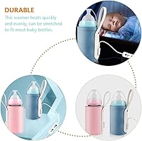 Vista 3 de FRCOLOR Portable Bottle Warmer Sleeve USB Rechargeable Travel Milk Heater with Intelligent Temperature Control and Timer Compact Insulated Warmer