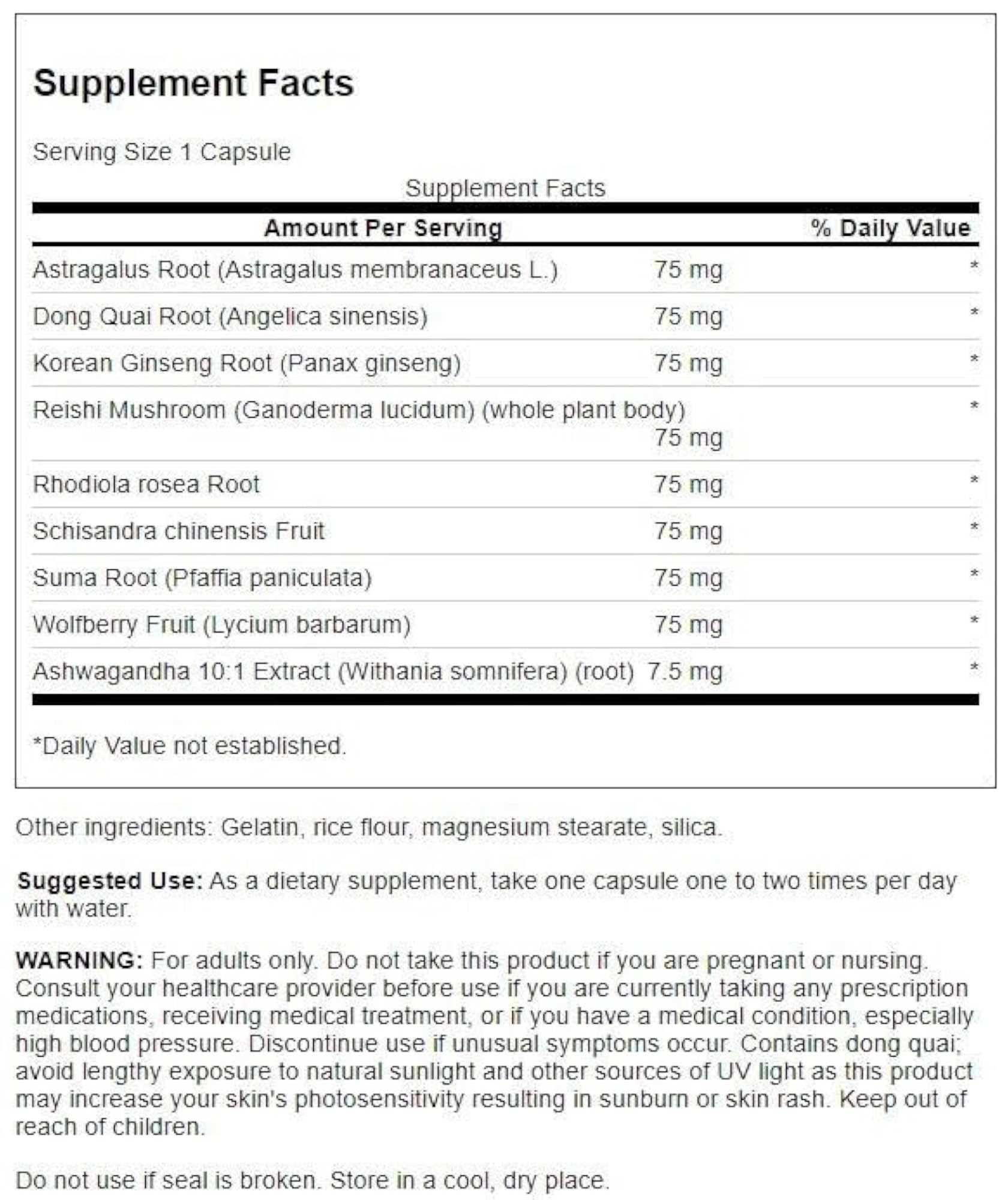 Swanson Rhodiola Ashwagandha Ginseng Complex, 60 Caps
