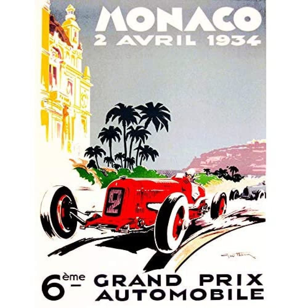 Wee Blue Coo VINTAGE ADVERT TRANSPORT GRAND PRIX MONACO ART POSTER PRINT 18x24 INCH LV4586