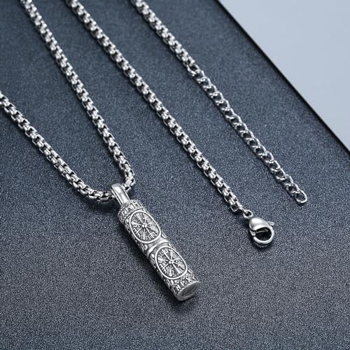 Ashes Cross/Viking Norse/Arrow/Bear Paw/Heart/Thor's Hammer/Hourglass/Tree of Life Necklace 925 Sterling Silver Pendant Necklace Cremation Jewelry Gifts for Men women2