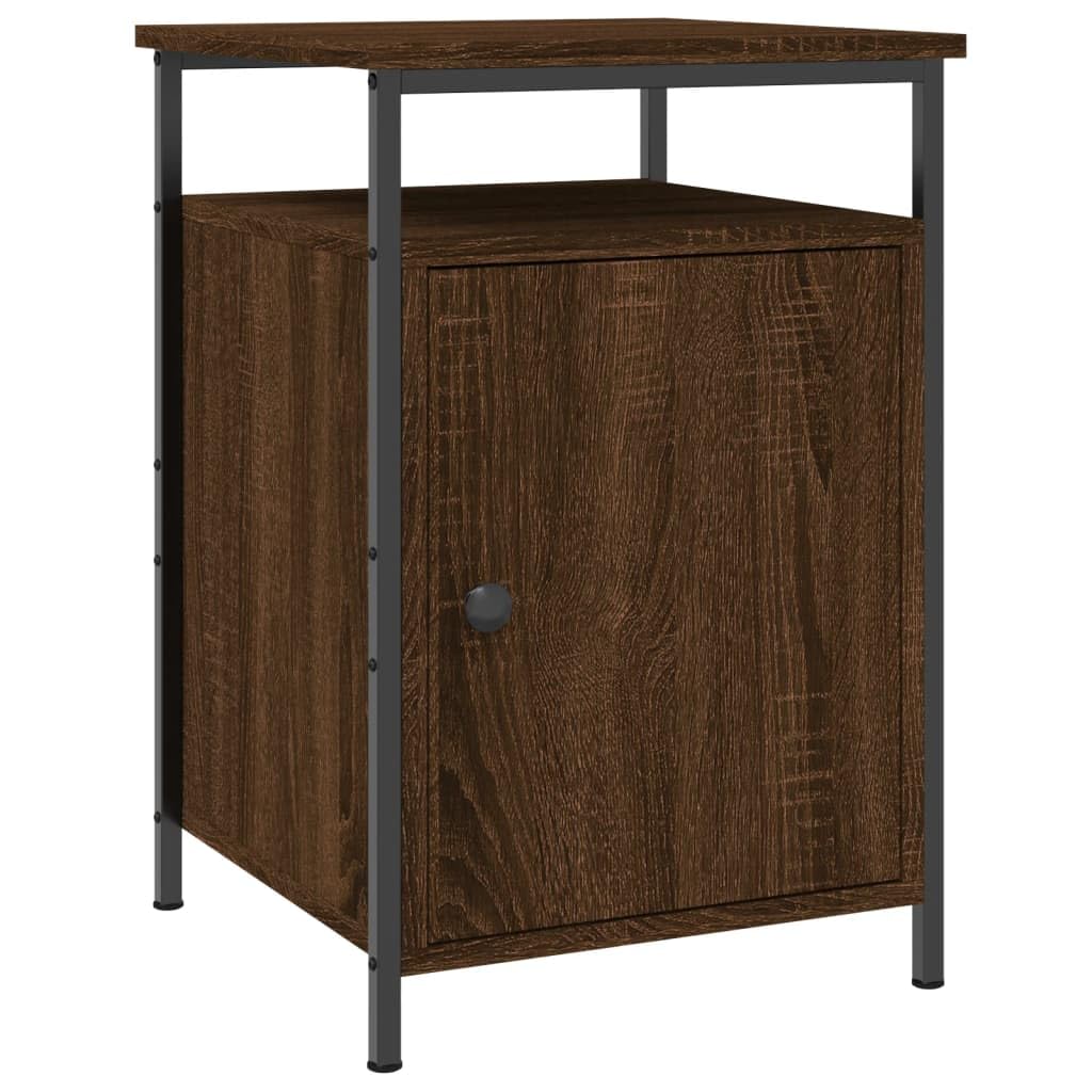 Table d'appoint industrielle chêne marron 40x42x60 cm pour chambre et salon