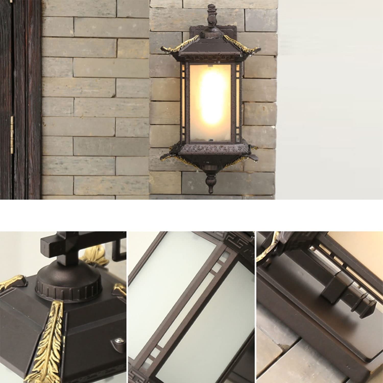Applique da Parete, Lanterne da Esterno, lampade da Patio, apparecchi di Illuminazione per Esterni con sensore crepuscolare, Applique con fotocellula, Illuminazione Impermeabile per Esterni