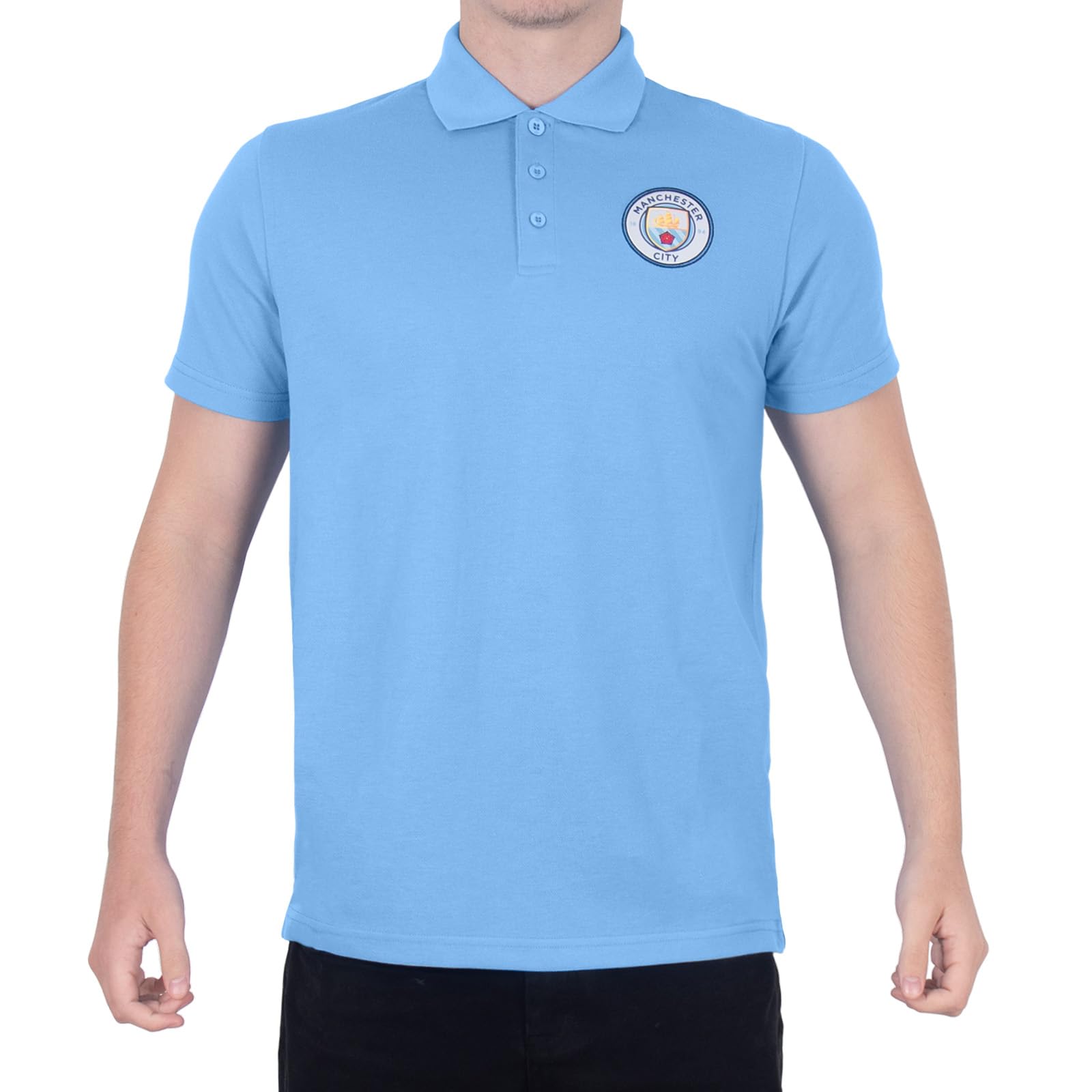 Manchester City Men's Sky Blue Fc Official Football Gift Polo Shirt 3XL