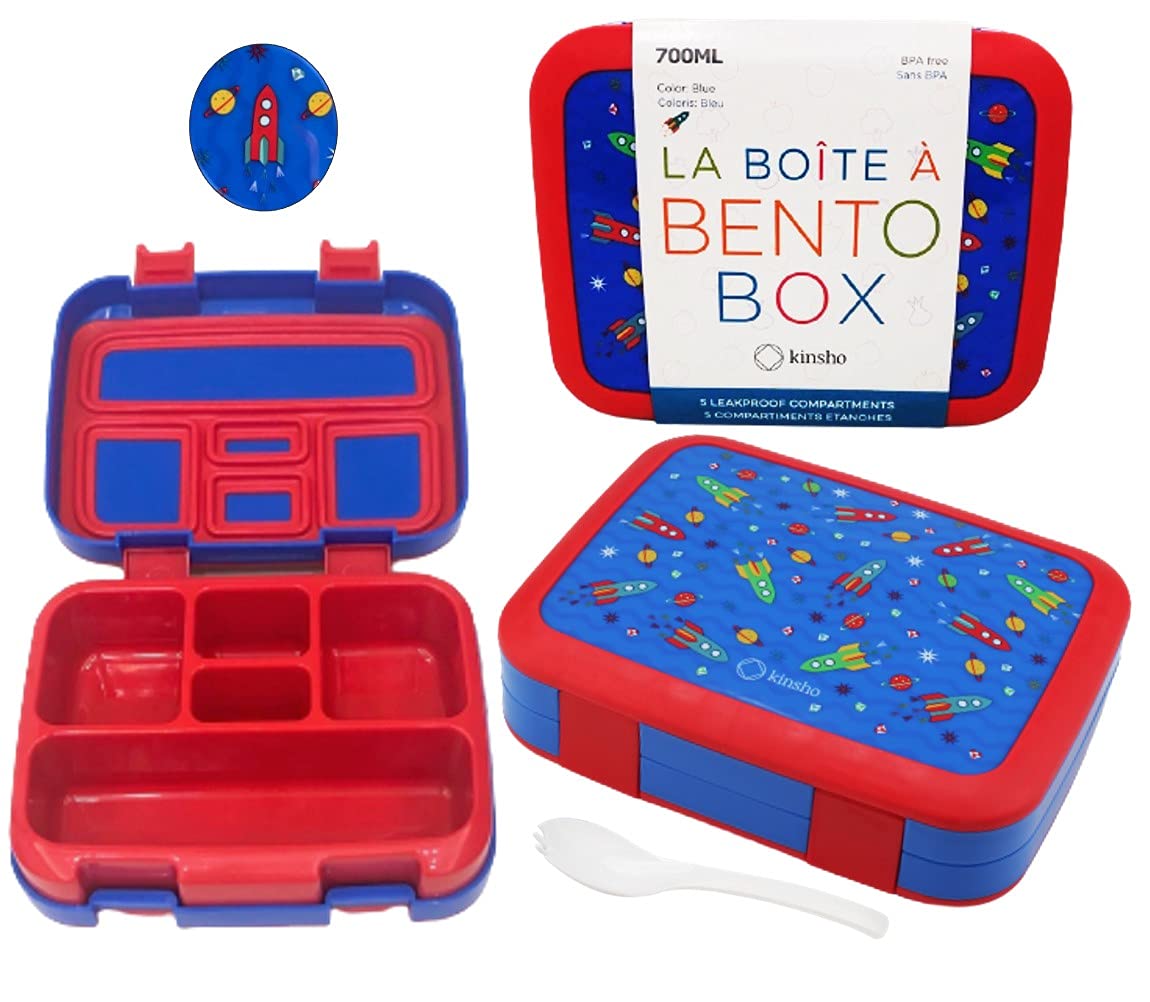 Kinsho Bento Lunch Box for Kids Toddlers, 5 Portion Control Sections