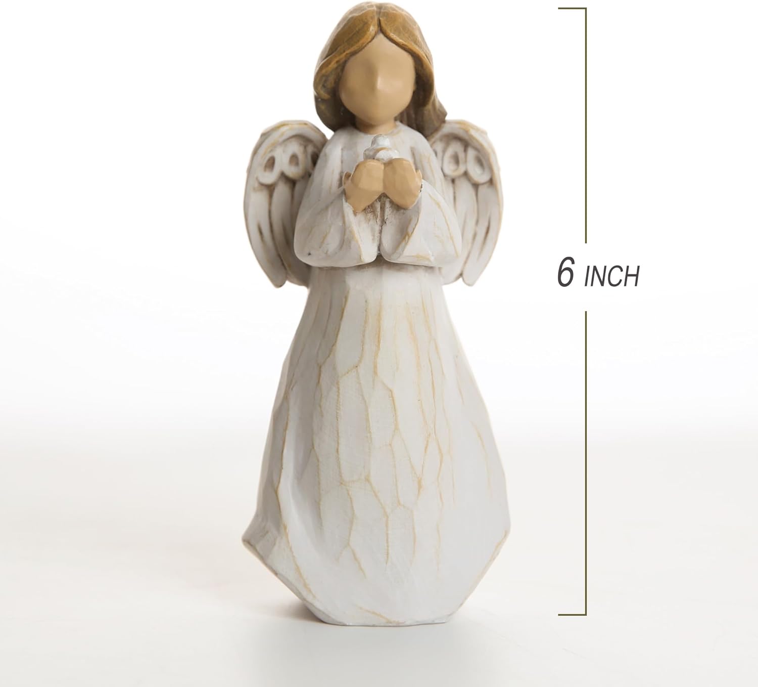Decorative Angel Figurine with Dove, 6 inch, Resin, Home Decor - Image 3