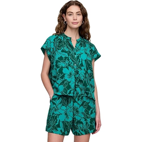 GAP Women's Short Sleeve Textured Woven Top