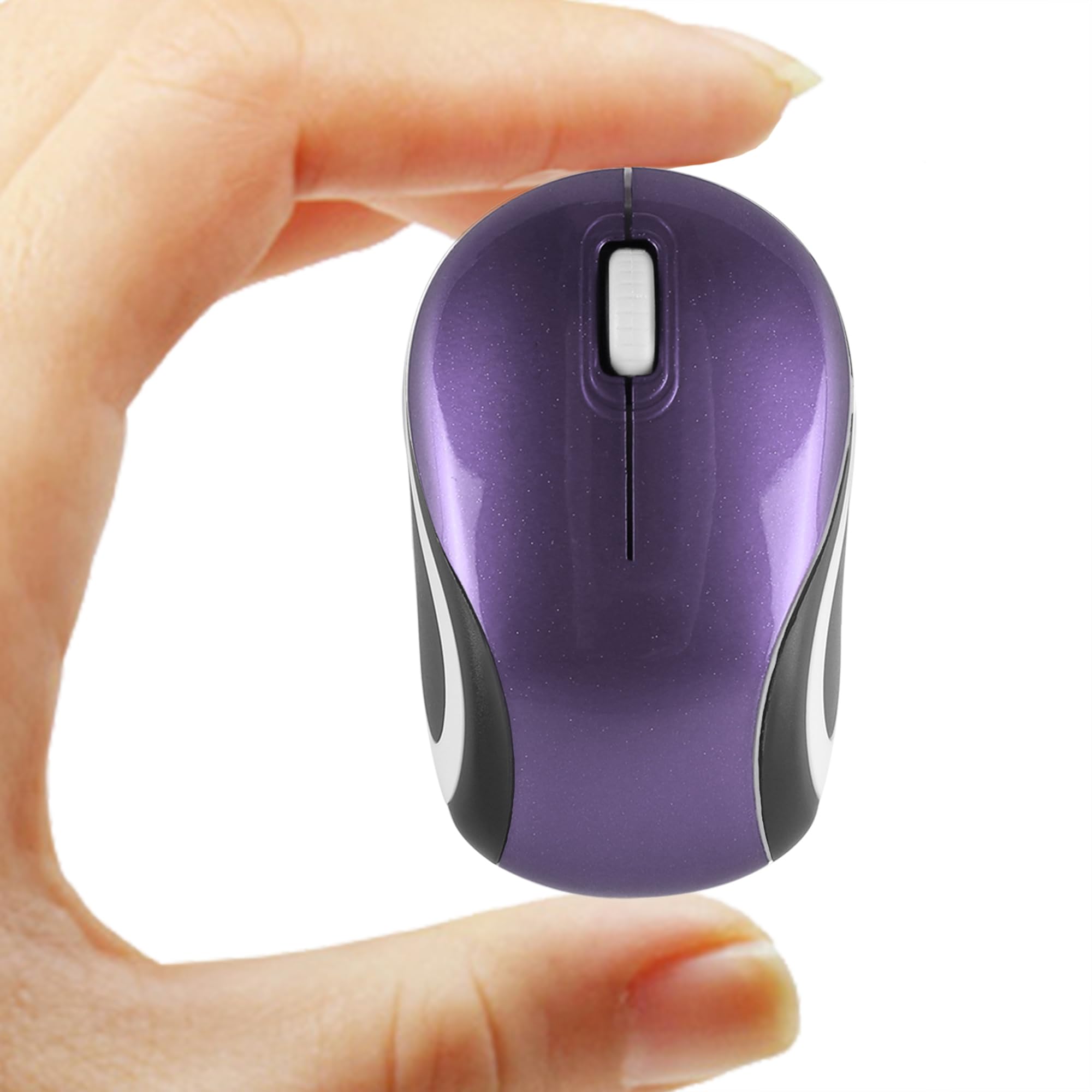 Wireless Mouse Cute Mini Computer Mouse for Laptop-Small Size Pocket Portable Compact Travel USB Optical Mice 3 Buttons 1600 DPI Cordless Mouse for PC Computer Notebook MacBook Kids Girl Gift (Purple)