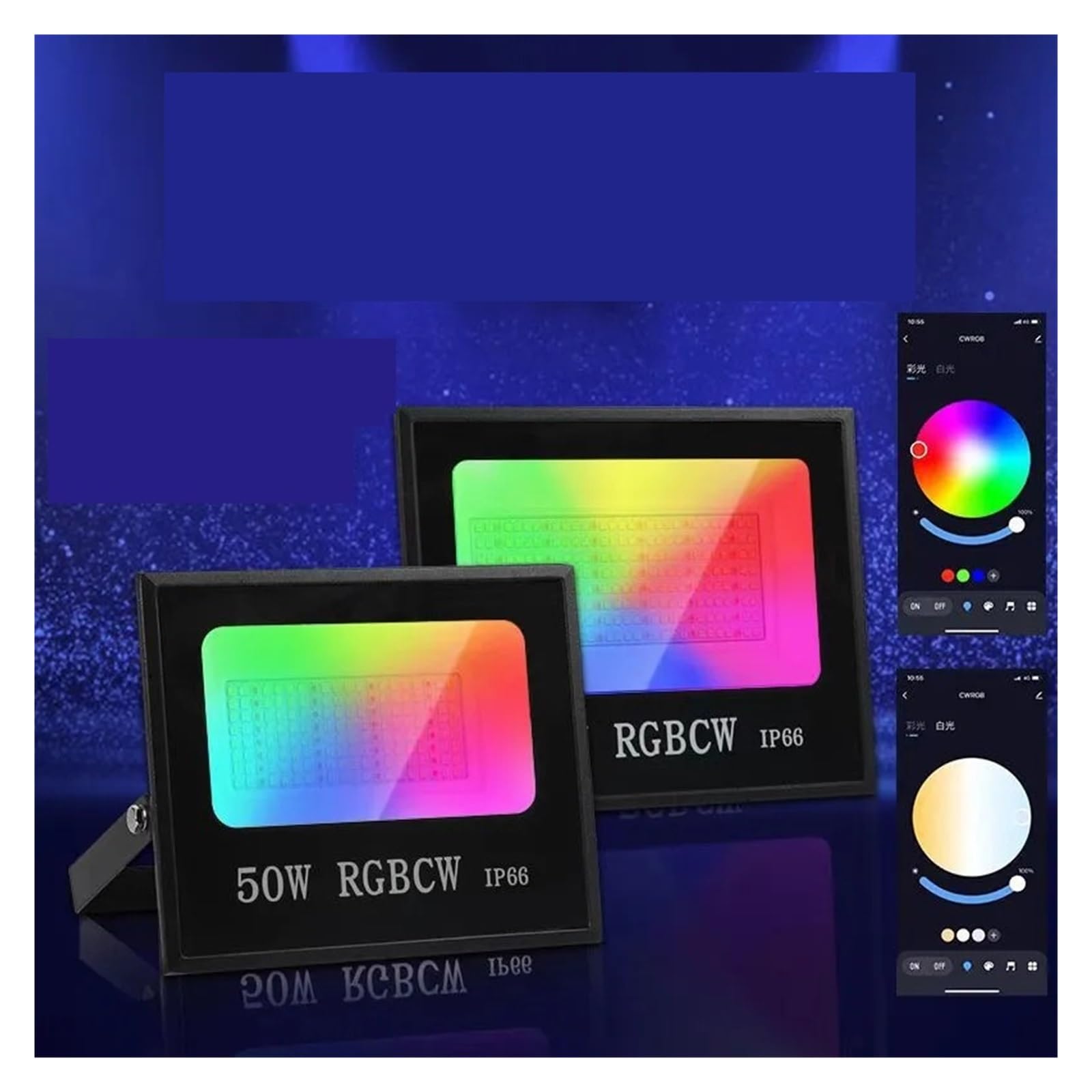 Reflector LED Inteligente Tuya, Iluminación Exterior, 30W, 50W, 100W, RGB, Luz Blanca Fría Y Cálida Regulable, Compatible Con Y Focos LED(No Remote Control,50W,Bluetooth)