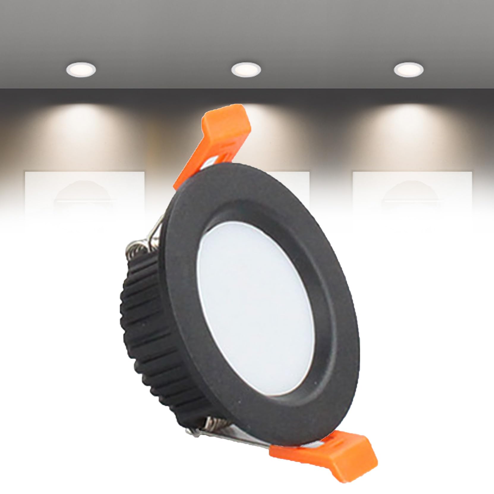 Syibelters 5W LED Recessed Ceiling Lights 100mm, Natural White 4000K 5W 240LM, Cut Φ70-75mm, AC110-240V Ultra Slim Downlights, LED Panel Light for Living Room Hallway, 1 Pack