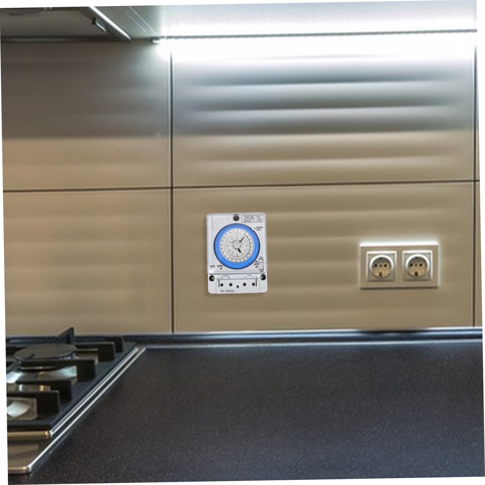 Reloj Temporizador de Parada Mecánico Blanco PC 16a 250vac | Cuenta Regresiva 12v–380v, Uso en Cocina y Horneado, No Incluye Batería