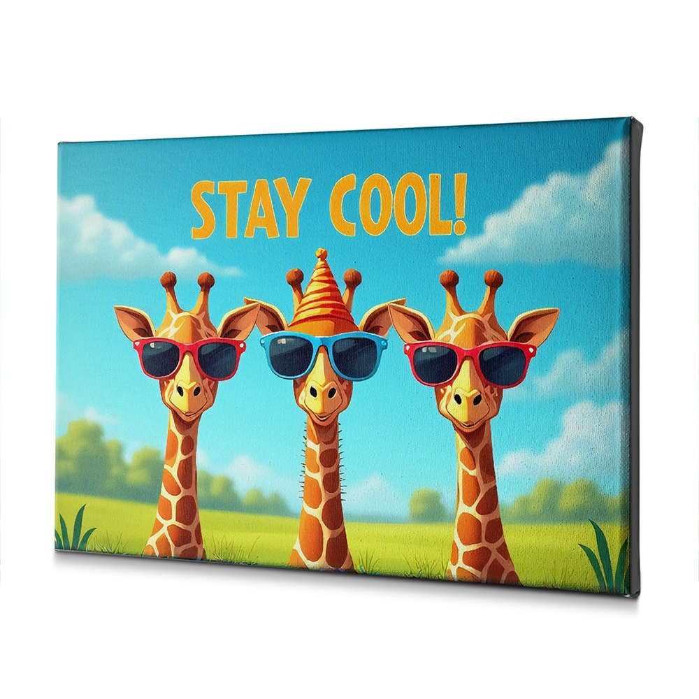 Impression sur toile salle de bain motif animaux rigolos style rustique