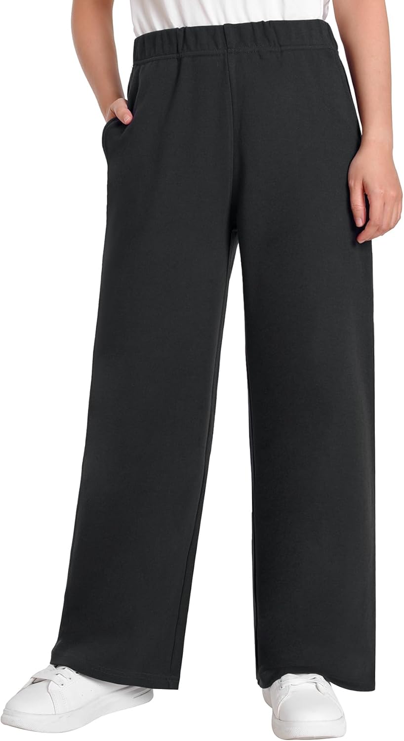 Weintee Women's Petite Wide Leg Knit Pants with Pockets
