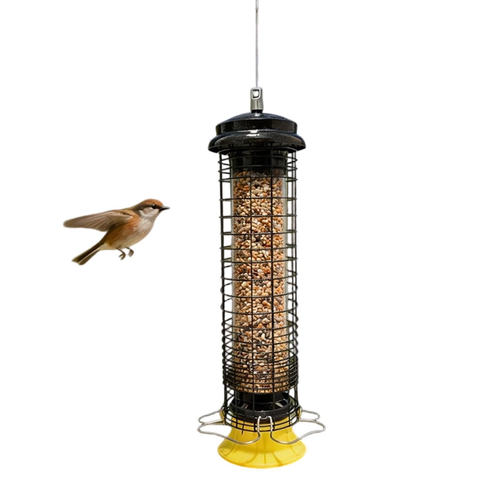 Comederos para Pájaros de Exterior a Prueba de Ardillas Resistente Estación | Estación de Alimentación para Pájaros para Lluvia Techo Nieve
