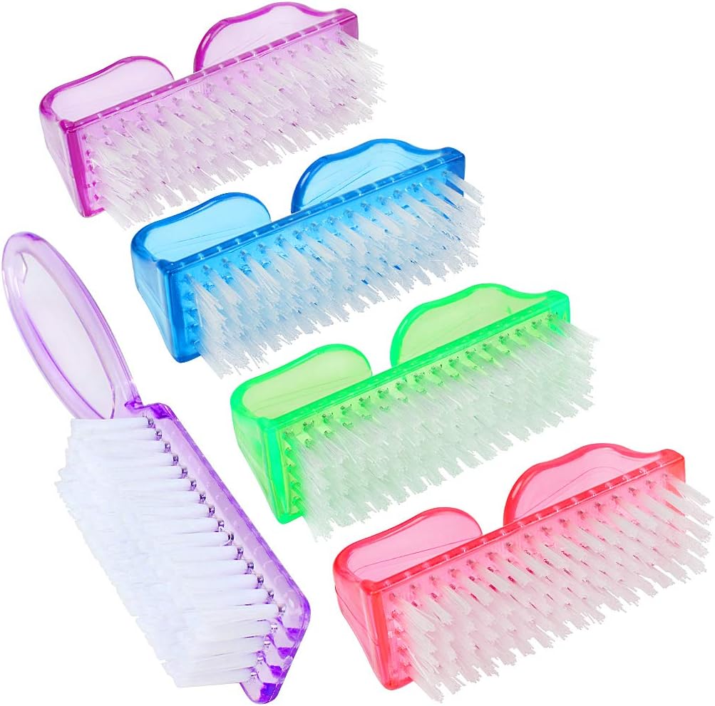 XYGK 5PCS Handle Grip Nail Brush,Fingernial Brush Cleaner for Toes and