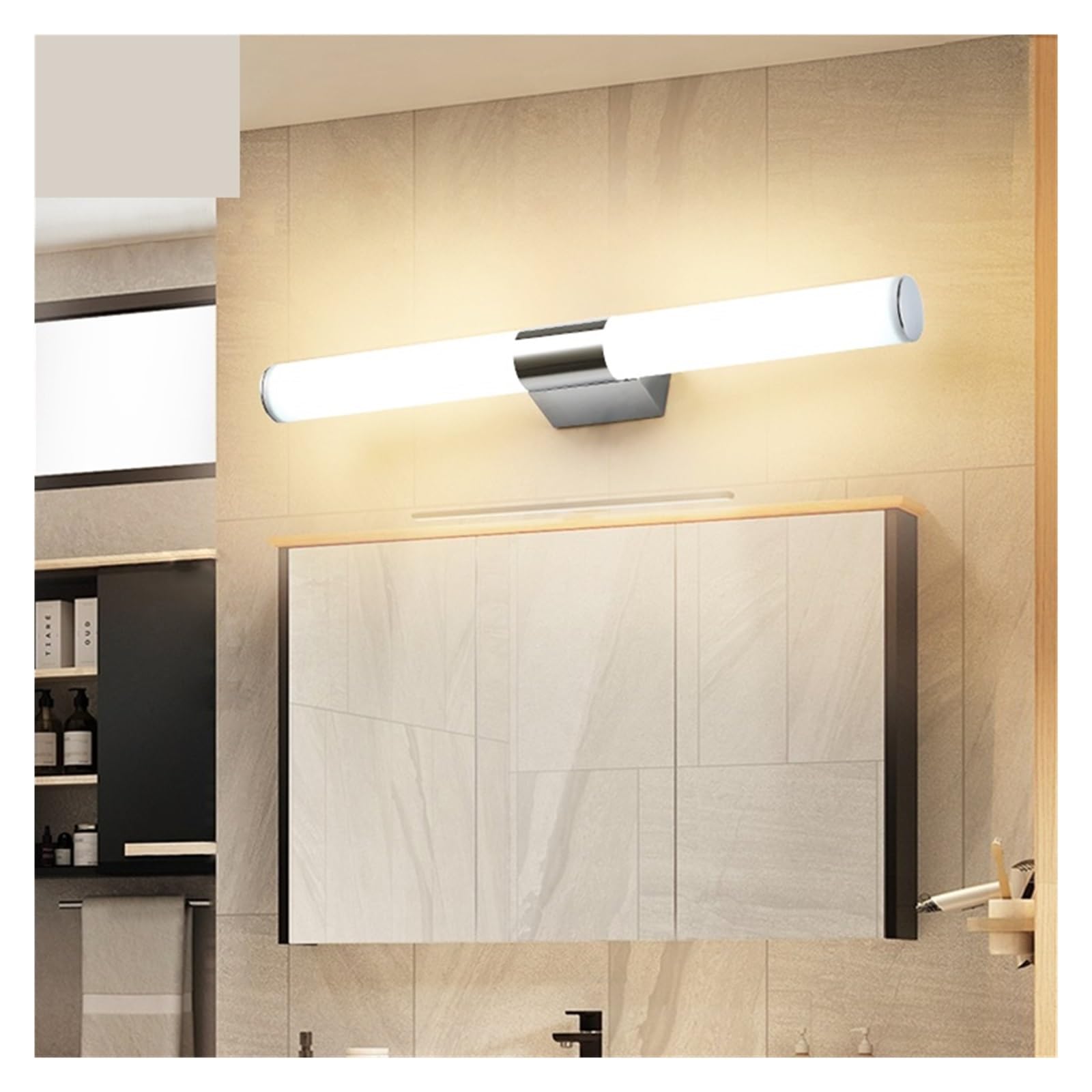 Lámpara de pared LED de 12 W a 22 W, estilo simple, luces de espejo for baño, vestidor, cocina, decoración de interiores. Flexible(Warm white,40CM)