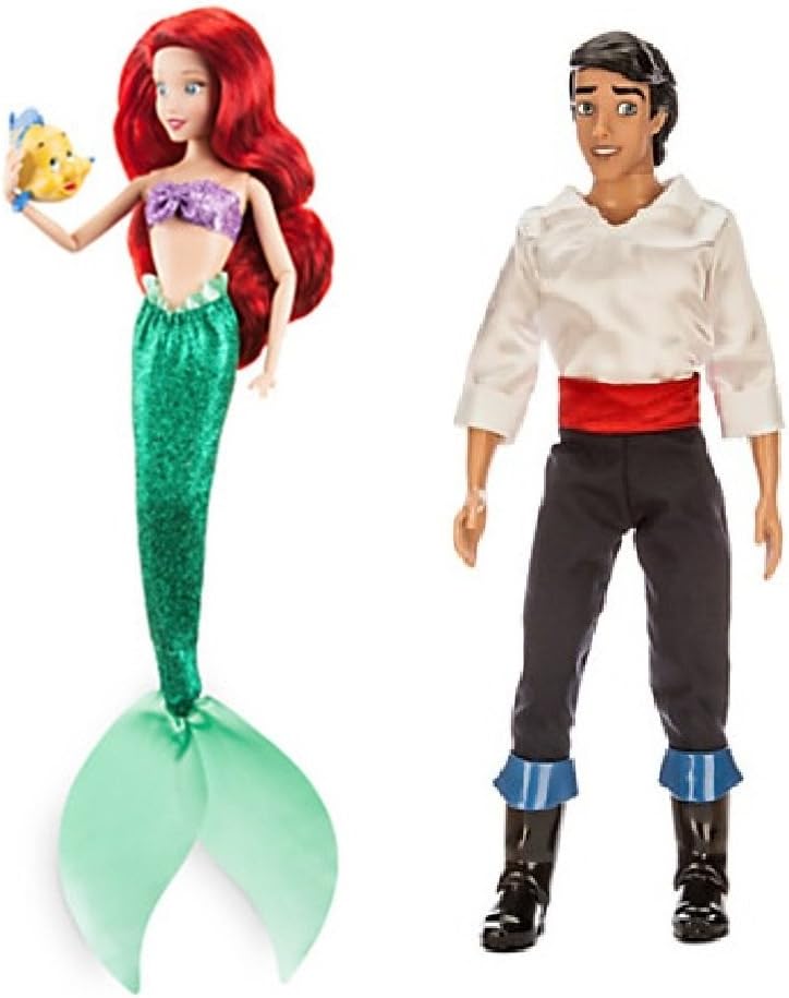 NEW Disney Store Princess Ariel with Flounder & Prince Eric Classic Doll Set ~ The Little Mermaid