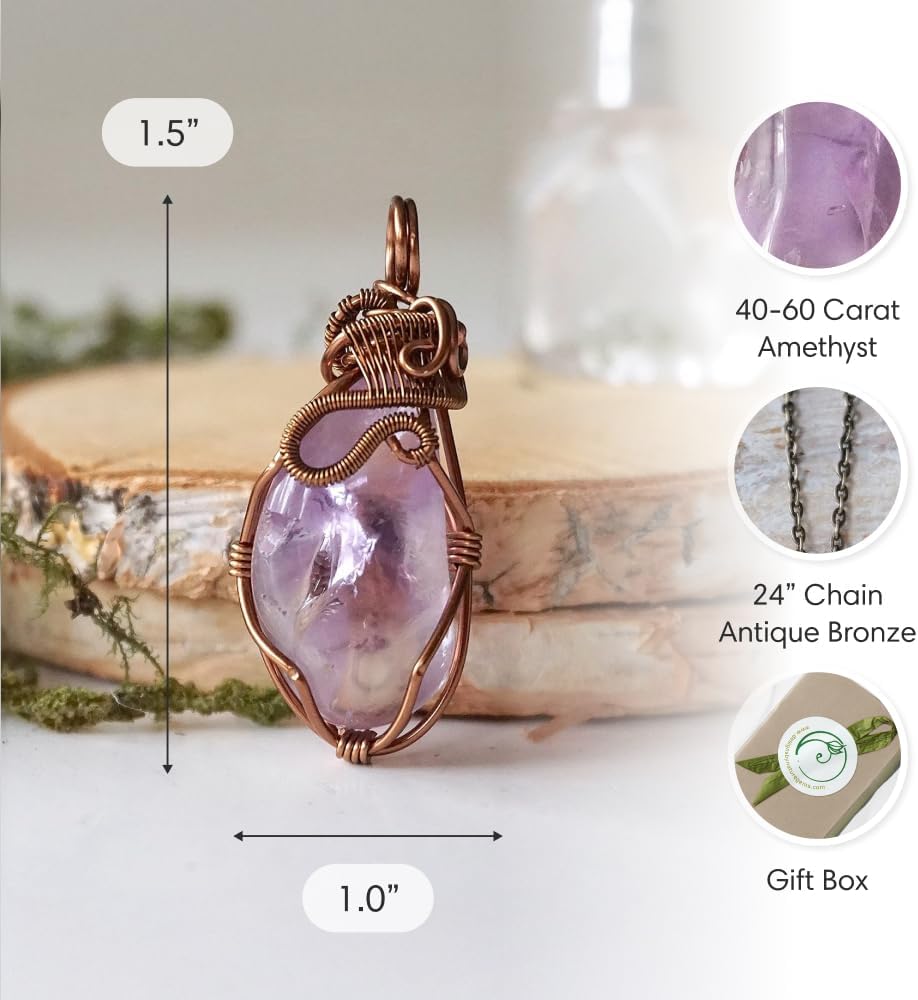 Designs by Nature Gems Necklace for Women - Designer Pendant Necklace - Antique Bronze Chain - Image 3