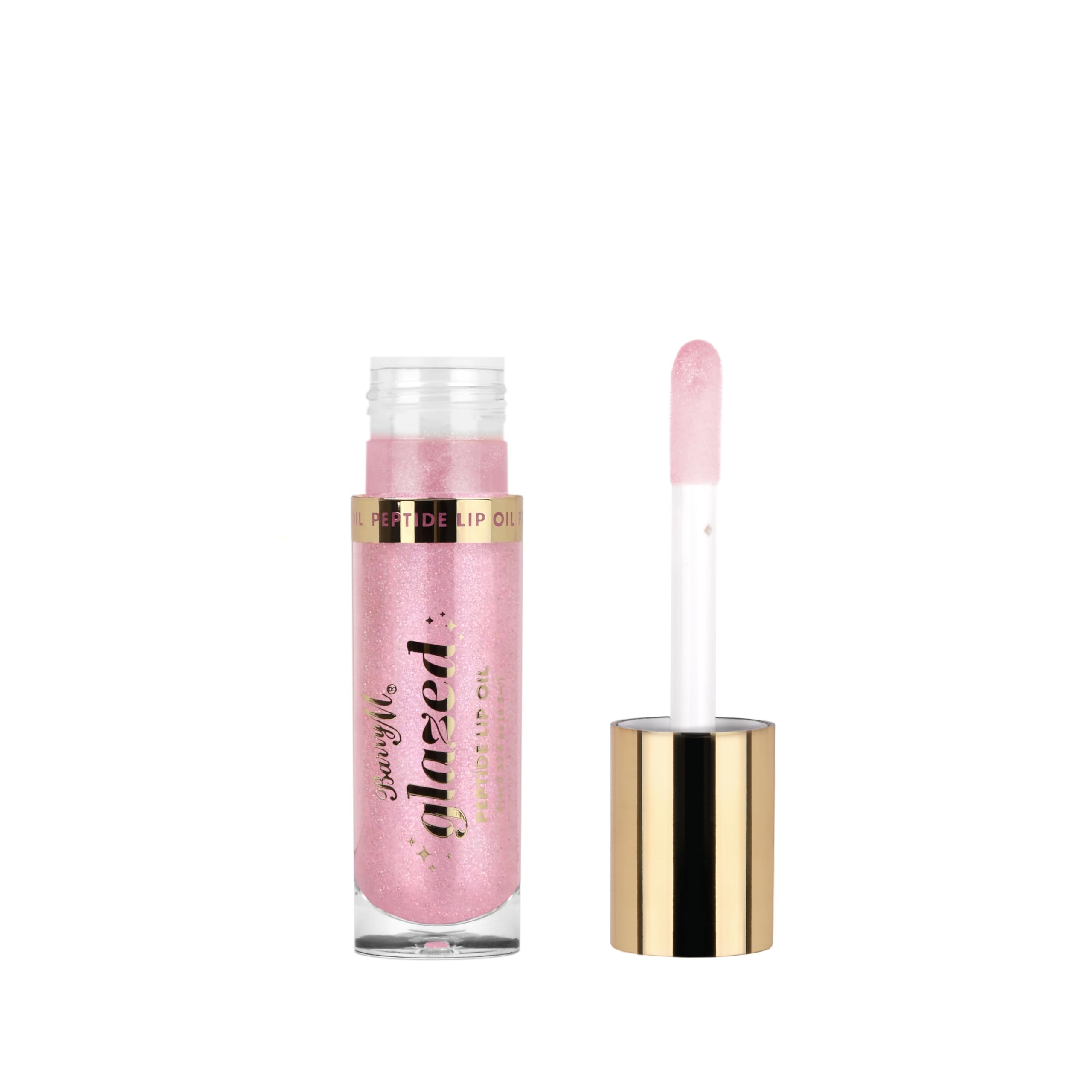 Barry M Glazed Peptide Lip Oil, Shade Pink Shimmer So Wishful | Hyrating Lip Oil
