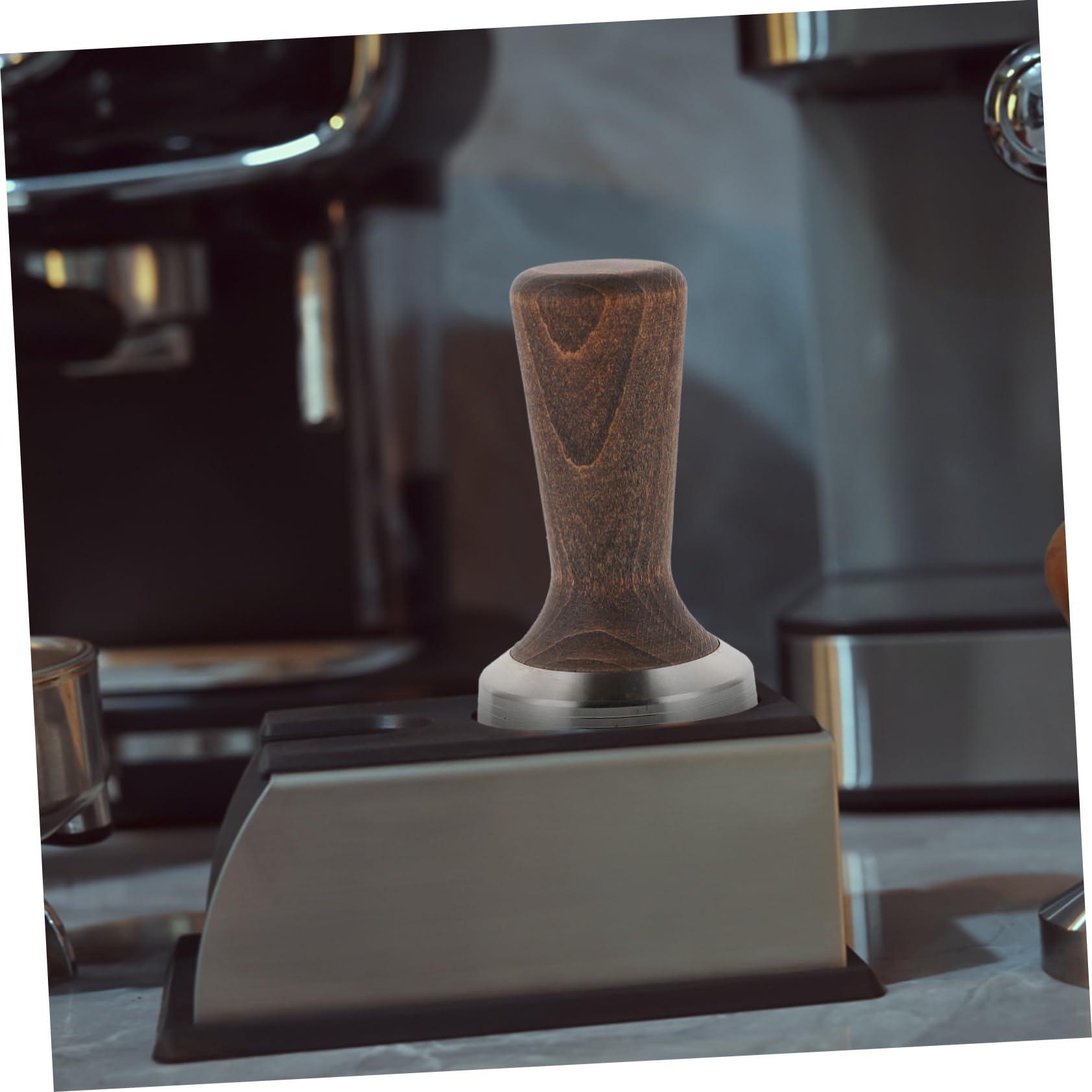Pressino per Caffè Espresso in Acciaio Inox Impugnatura in Legno