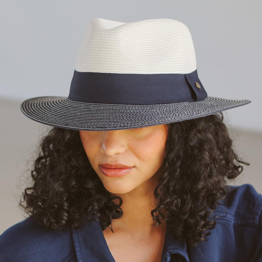 Naledi Fedora Femme Chapeau de Soleil Anti UV M/58cm Taille Régable