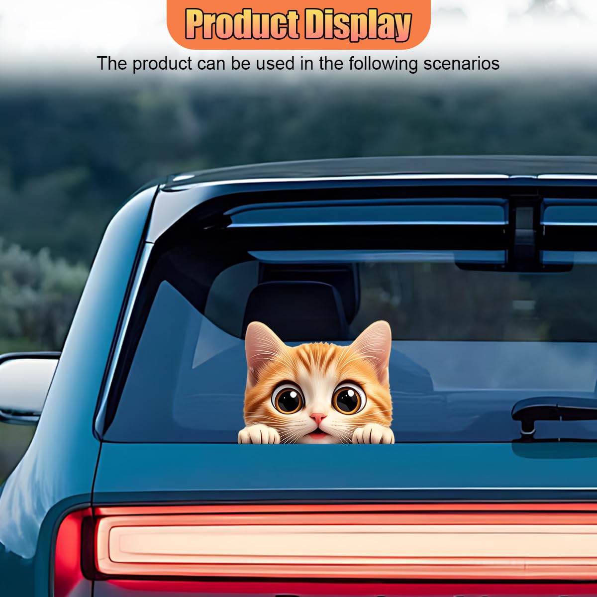 Cat Car Window Decal Funny Weatherproof Automotive Decals Accessories A Style — view 4