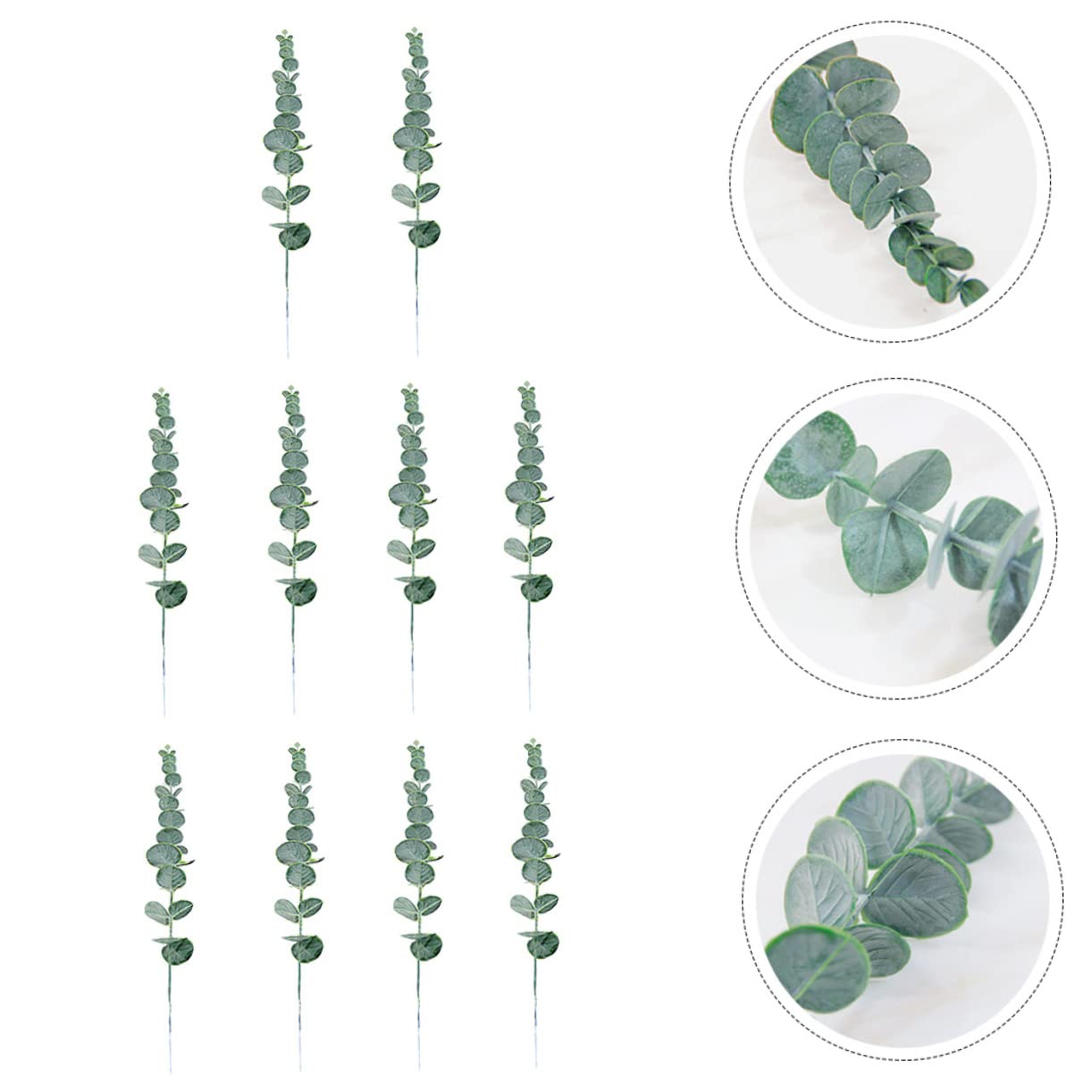 Abaodam 2 Sets Künstliche Eukalyptusblätter Künstliche Eukalyptusstiele Langlebiges Ornament Für Zuhause Und Veranstaltungen 10 Stück X 2