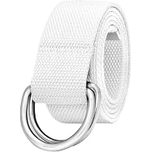 Falari Canvas Web Belt Metal Double D Ring Buckle for Men Women Casual Cloth Military Style Belt 1 1/2" Wide