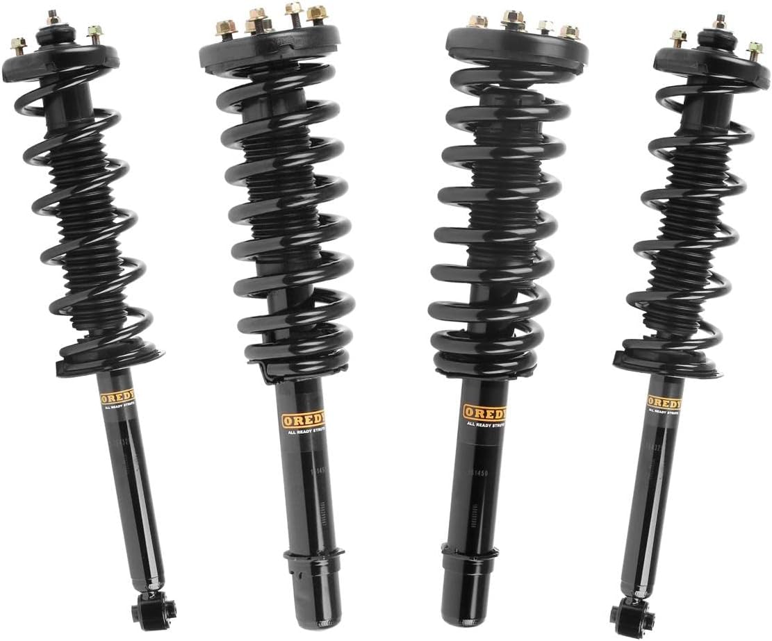 OREDY 4PC Front & Rear Struts Kit w/Coil Springs Replacement for 2003-2007 Honda Accord Complete Shock Absorbers Assembly - 171372 172123R 172123L