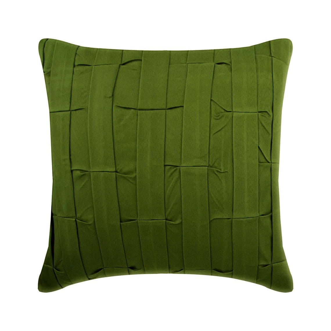The HomeCentric Decorative Green European Shams, Pack of 2, 65x65 cm (26"x26") Suede Cushioncases, Cushion Covers with Pintucks & Textured, Solid Color ed, Modern Style Cushioncase - Green Love Tune โ image 1