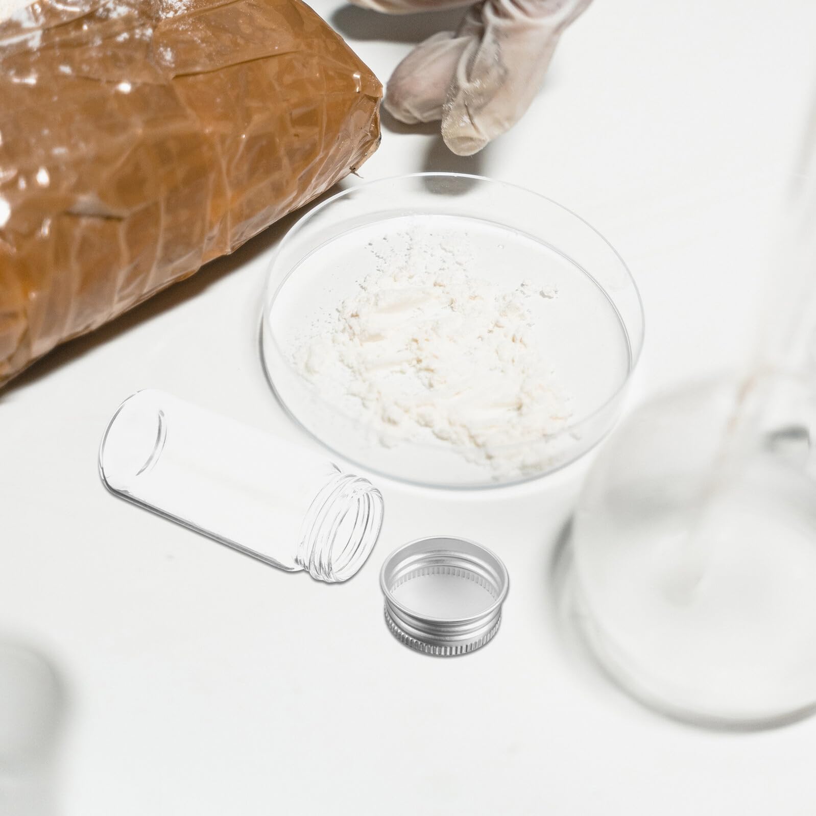 30stücke Glasfläschchen mit Deckel Volumen Auslaufsicher und Transparent für Proben und Reagenzien Wiederverwendbare Kleine Glasröhrchen für Labor und Unterwegs