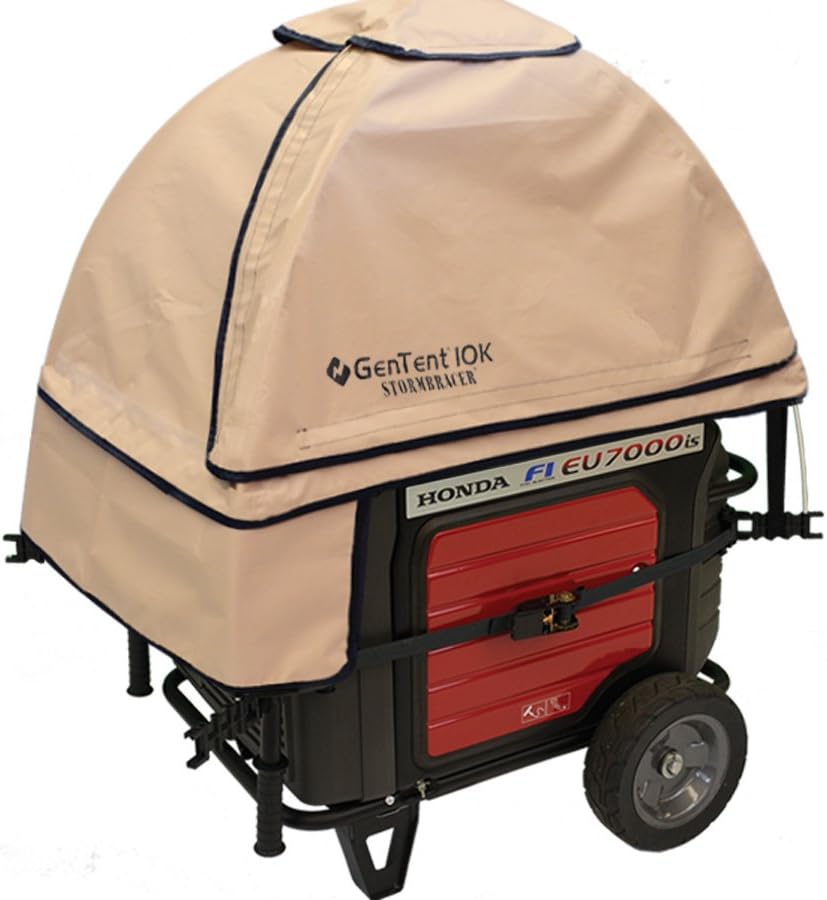 GenTent 10K Generator Tent Running Cover - XKU Kit (Standard, TanLight) - Compatible with 3000w+ Inverter Generators
