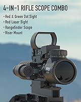 Vista 4 de PINTY Tactical Rifle Scope Combo: 3-9x32 3-9x40 4-12x50 4-16x50 Illuminated Optics, Red Dot Sight, Laser, RGB Rangefinder Riflescope for 20mm