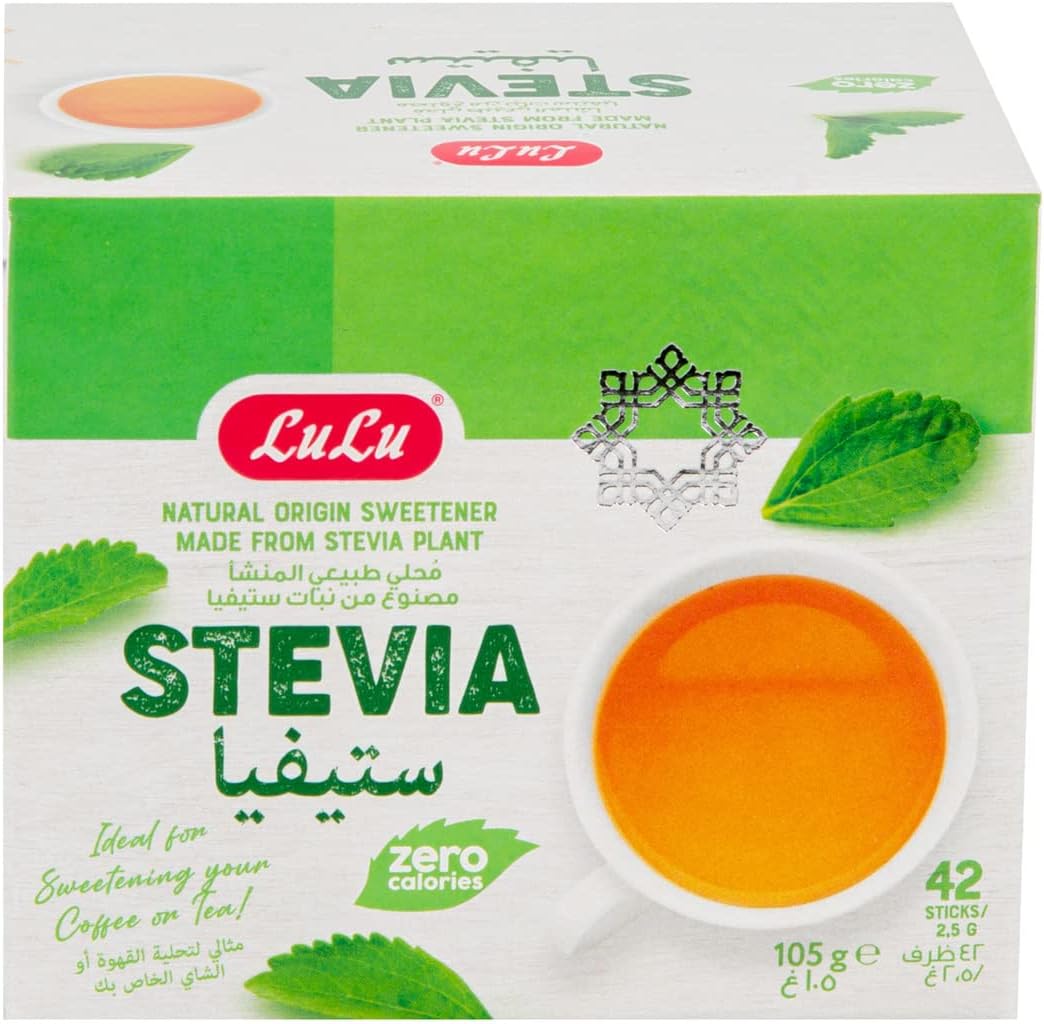 LuLu Stevia Zero Calories Sweetener Sticks 42 x 2.5g