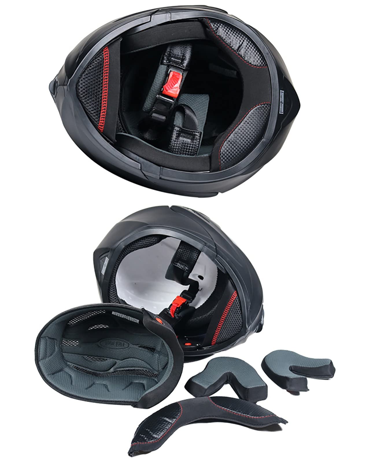 LVS DOT Bluetooth Full Face Motorcycle Helmet – Dual Lens & Graphic Design – ABS Shell – Lightweight 3lb – Quick Release – All Seasons