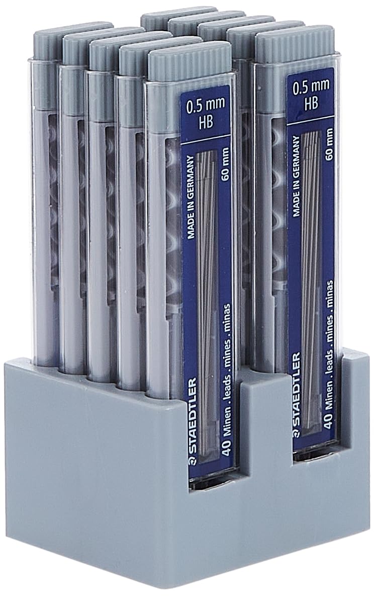 Staedtler - Minas (HB, 0,5 mm, 10 cajas de 40 minas)
