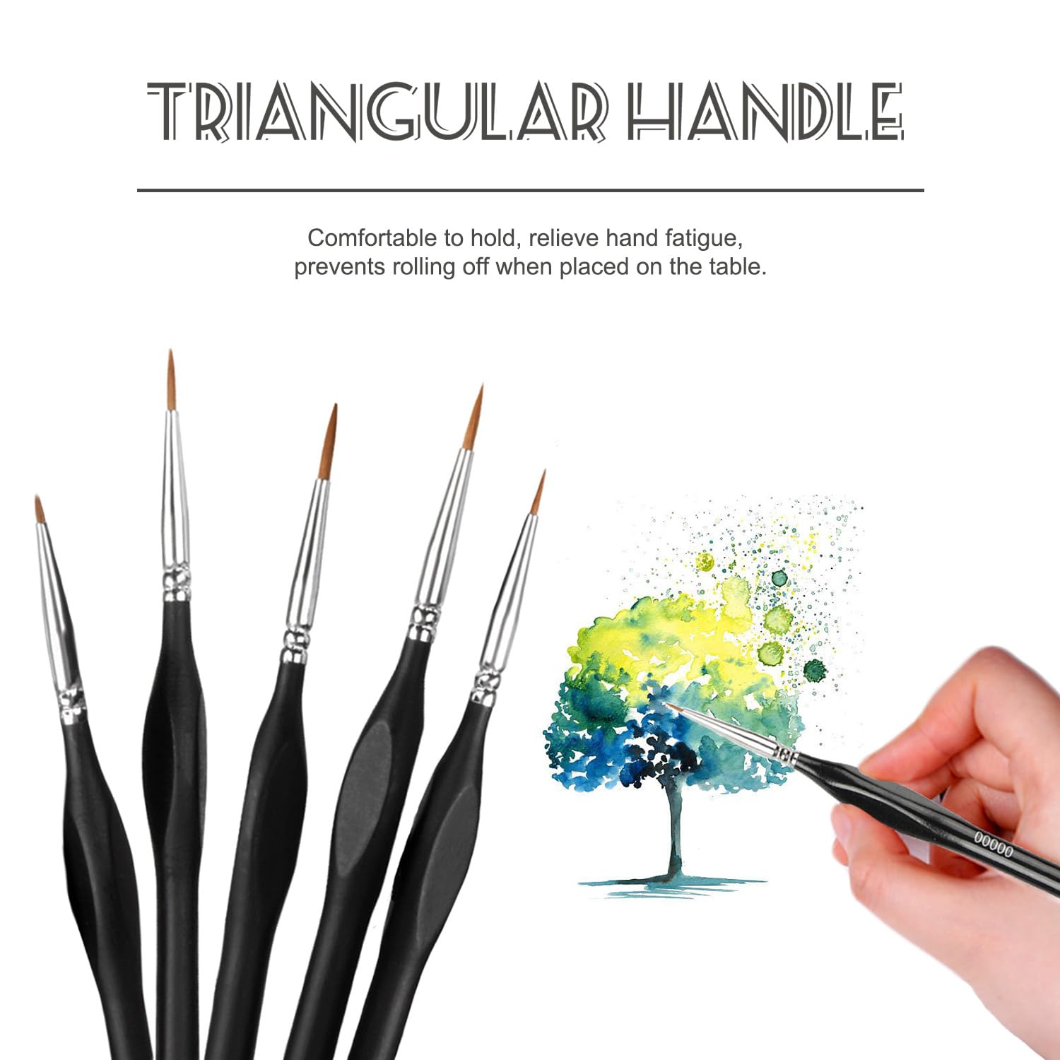 Set 5 Pennelli Sottili Per Pittura | Precisione Per Miniature E Ritocchi | Ideale Per Acrilico E Olio - Foto 14