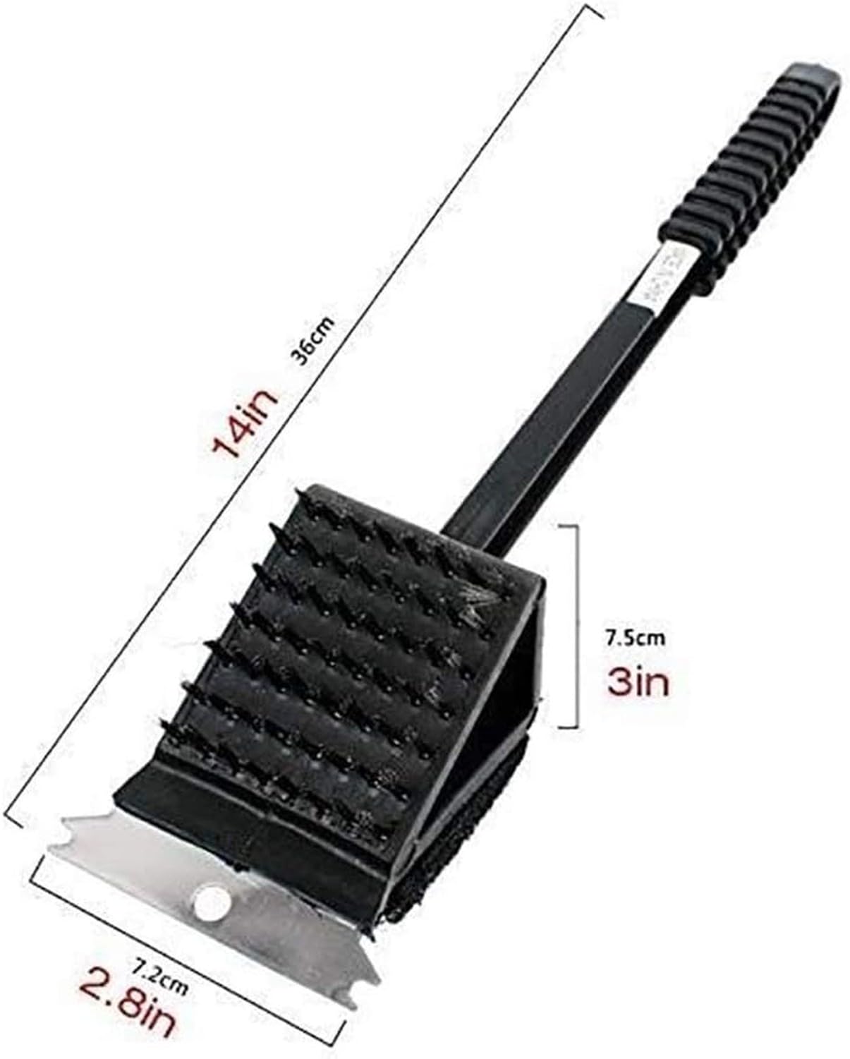 Set de Cepillo Limpieza Barbacoa 3 en 1 Pincel Parrilla con Raspador Cerdas Cobre y Acero Inoxidable Mango Largo Herramienta Limpiar Horno Grill Cocina al AIRE