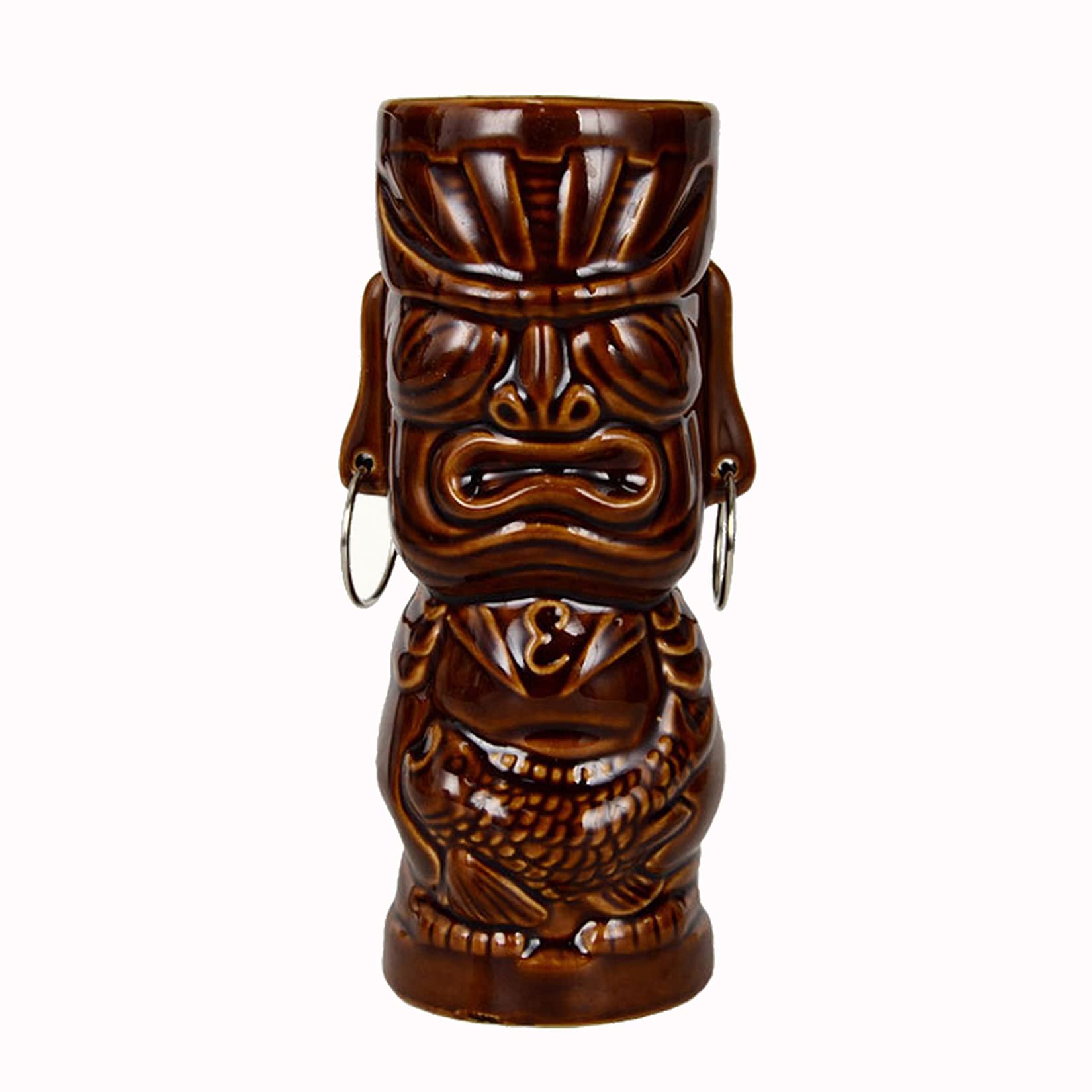 Vinbcorw Tiki Mug, Tiki Bar GlassesColorful for Tiki cocktail glasses in ceramic mug Tiki mug Hawaiian themed parties for party beach party, Halloween party.,Multi colored,A6
