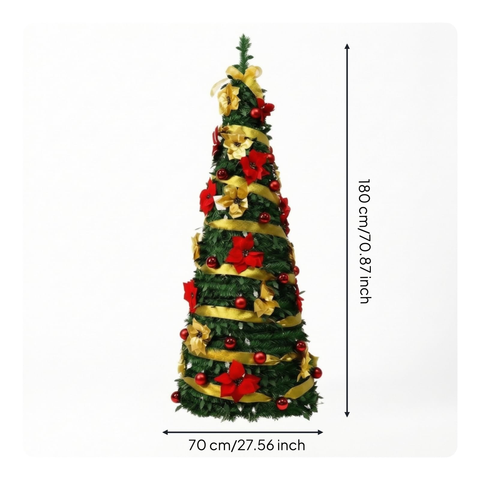 Faltbar künstlicher Weihtsbaum, 180cm Höhe 70cm Baumbreite