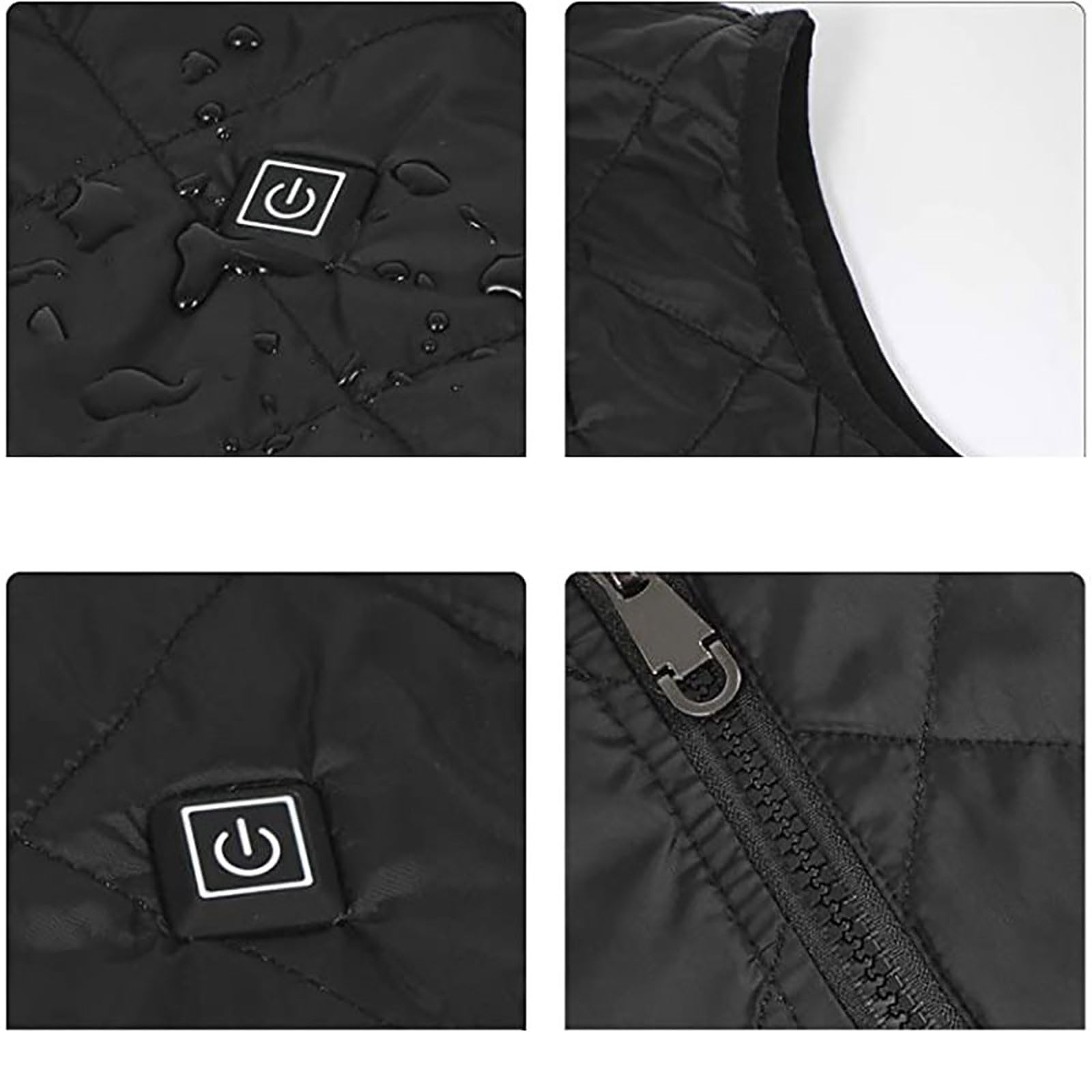 Chaleco Calefactable Inteligente Mujer Chaqueta Calefactada Chaleco Eléctrico de 5 Zonas Carga USB Chaleco Caliente Invierno Temperatura Ajustable Ropa de Abrigo Eléctrica de Plumón for Esquí