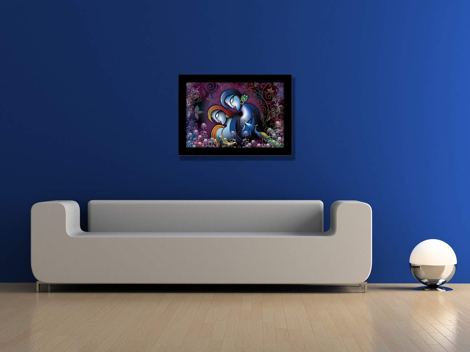 LIFEHAXTORE® Krishna Radha Art Framed painting | Ready to hang - (Wood, 12inch x 18 inch) 3