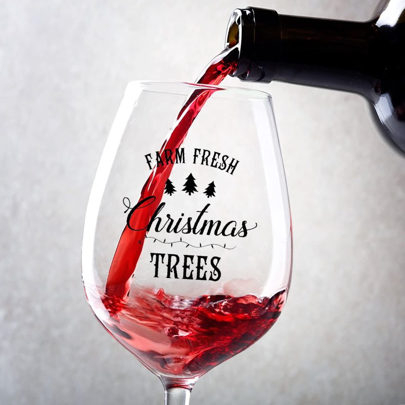 Verres à vin raffinés de Noël 325 ml | Duo de verres de table d'anniversaire haut de gamme